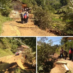 Bhabinkamtibmas Polsek Banjarwangi Gerak Cepat Tinjau Longsor di Tanjungjaya, Warga Diimbau Relokasi Demi Keselamatan