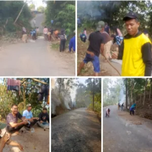 Warga RT 03 Kampung Puncak Limus Gotong Royong Bersihkan Jalan Desa Sukamulya