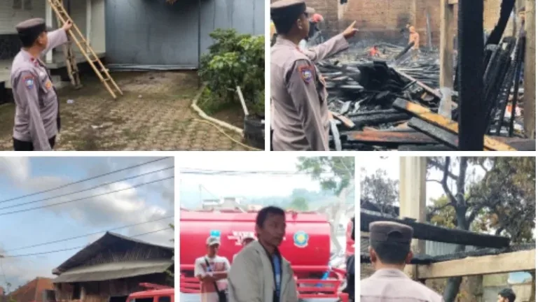 Ratusan Juta Ludes, Gudang Produksi Kusen Kayu di Bayongbong Hangus Terbakar