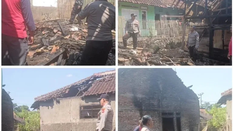 Tiga Rumah dan Satu Kandang Domba Terbakar di Banyuresmi, Polisi Lakukan Olah TKP