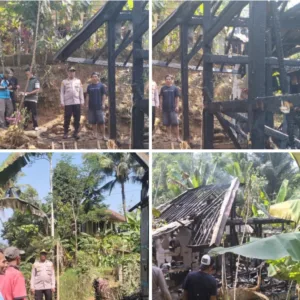 Diduga Akibat Korsleting Listrik, Rumah Panggung di Banjarwangi Ludes Terbakar