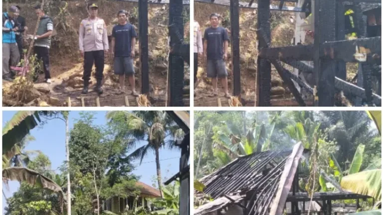 Diduga Akibat Korsleting Listrik, Rumah Panggung di Banjarwangi Ludes Terbakar
