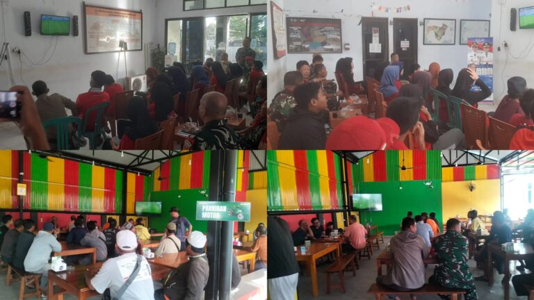Pererat Silaturahmi, Kodim 1409/Gowa Fasilitasi Nobar Piala Dunia di Bontomarannu dan Pallangga