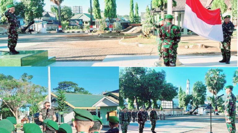 Teguhkan Sapta Marga, Kodim 1409/Gowa Gelar Upacara Pengibaran Bendera Rutin