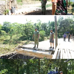 Percepat Infrastruktur Unggulan, Dandim 1409/Gowa Pantau Langsung Pembangunan Jembatan Garuda untuk Masyarakat Gowa