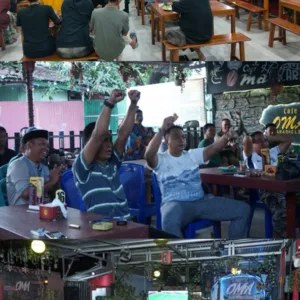 Dandim 1409/Gowa Bersama Warga Nobar Piala Dunia: Inggris vs Norwegia Berlangsung Seru