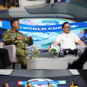 Podcast “Piala Dunia Untuk Semua” di TVRI, Dandim 1409/Gowa dan Wabup Gowa Gaungkan Semangat Persatuan