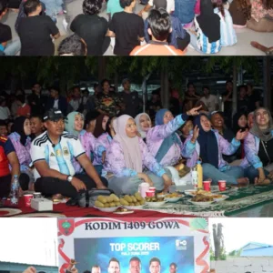 Nobar Final Piala Dunia 2026: Dandim 1409/Gowa Bersama Warga Padati Hanggar Gowa Merah Putih