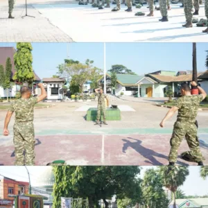 Persiapkan Fisik Prima Sebelum Bertugas, Prajurit Kodim 1409/Gowa Laksanakan Senam Kerja Usai Upacara Bendera