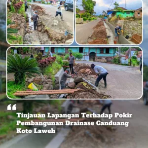 Anggota DPRD Agam  Hardianto Tinjau Pembangunan Drainase di Nagari Canduang Koto Laweh