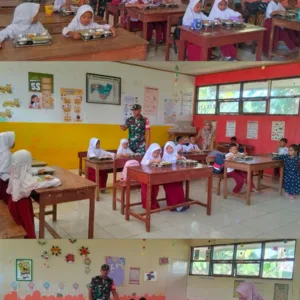Pastikan Kualitas dan Kelancaran MBG, Babinsa Koramill Bontonompo Kodim 1409/Gowa Turun Langsung Dampingi Pembagian Makanan untuk Siswa Desa Bontolangkasa Selatan   