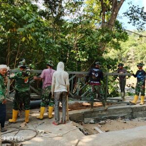 Kemanunggalan di Kecamatan Manuju dan Bungaya Kabupaten Gowa, Pembangunan Dua Jembatan Gantung Terus Digenjot