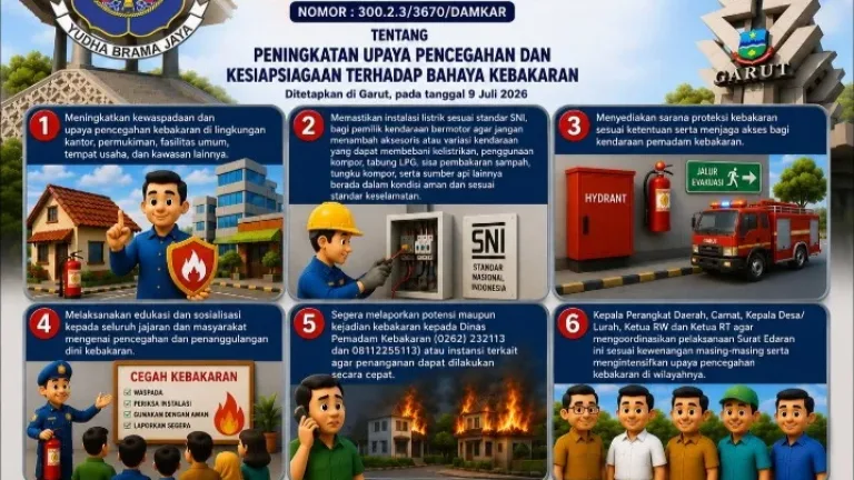 Bupati Garut Terbitkan Surat Edaran Peningkatan Pencegahan dan Kesiapsiagaan Bahaya Kebakaran