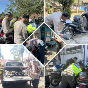 Polsek Tarogong Kidul Amankan 40 Knalpot Brong, Pelajar Diajak Tertib Berlalu Lintas