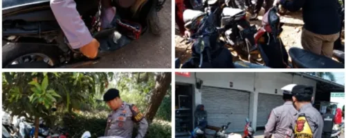 Polsek Banyuresmi Tertibkan Knalpot Brong di Lingkungan Sekolah, 12 Knalpot Tidak Sesuai Standar Diamankan