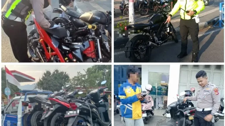 Satlantas Polres Garut Tindak 17 Kendaraan Knalpot Brong