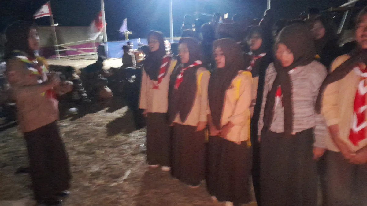 Malam Puncak Kemping  Bersama Di Desa Sukajaya Meriah Di Ikuti 8 Lembaga Pendidika.