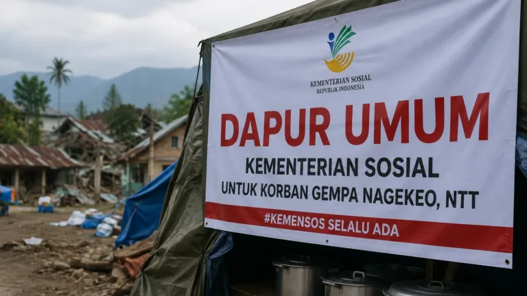 Dapur Umum Kemensos Layani Pengungsi Gempa NTT di Nagekeo