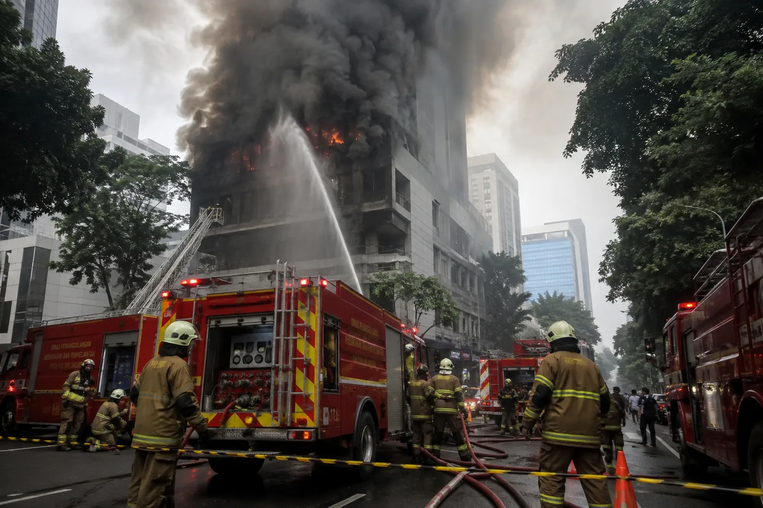 Kebakaran Melanda Gedung di Cikini Raya, Damkar Kerahkan 18 Unit