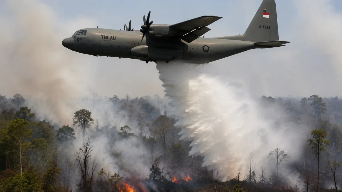 TNI AU Kerahkan 5 Pesawat Bantu Tangani Karhutla di Kalimantan