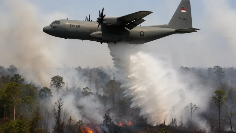 TNI AU Kerahkan 5 Pesawat Bantu Tangani Karhutla di Kalimantan