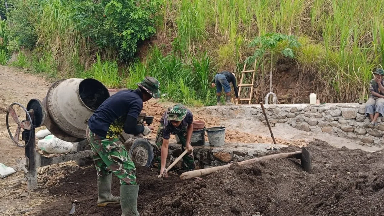 Dandim Apresiasi Sinergi TNI dan Warga Kebut Pembangunan Jembatan Beton Tahap V di Gowa