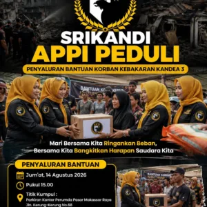 Srikandi APPI Peduli Salurkan Bantuan untuk Korban Kebakaran Di Kecamatan Bontoala Jalan Kandea 3
