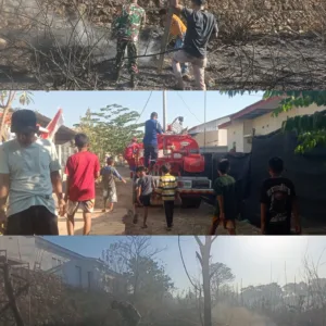 Bahu-Membahu, TNI, Damkar, dan Masyarakat Berhasil Mengendalikan Api di Moncongloe
