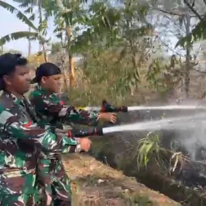 Aksi Cepat Kodim 1409/Gowa dan Yon Zipur 8/SMG Berhasil Padamkan Karhutla di Pattallassang