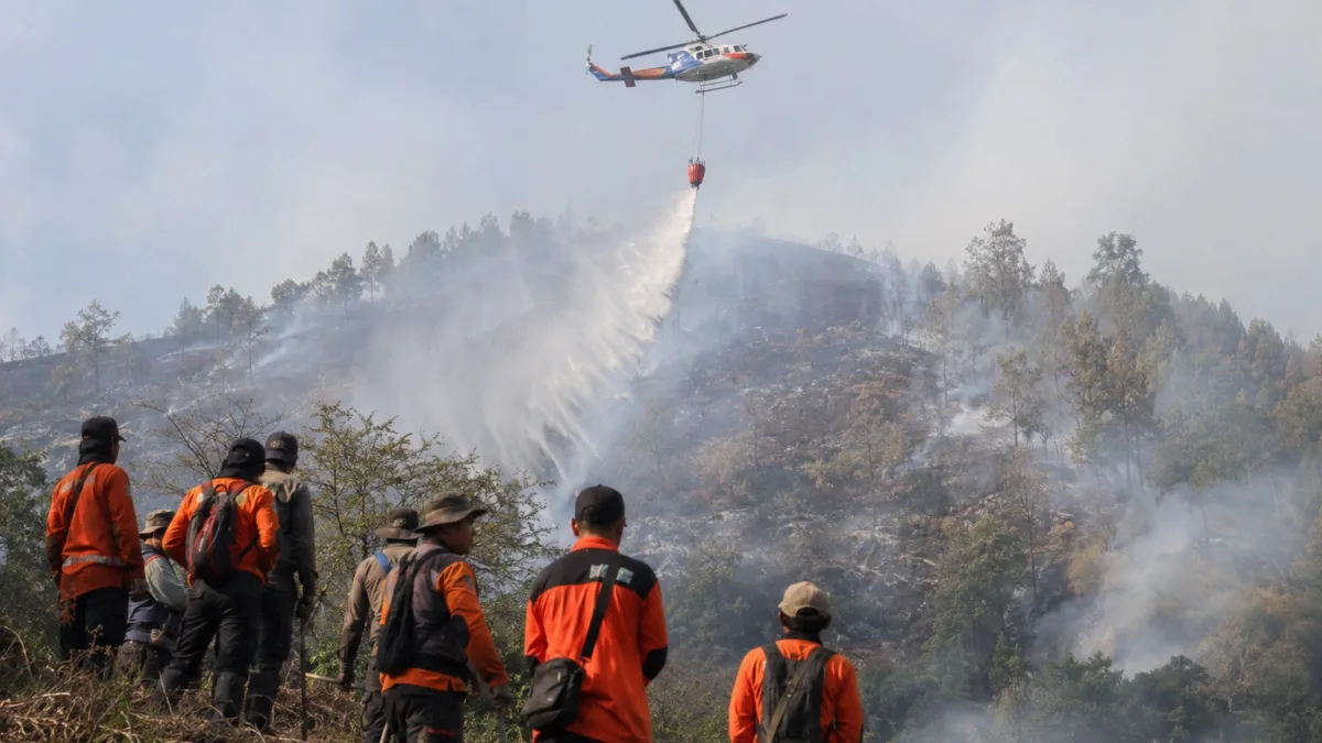 Karhutla Semeru Meluas, Dua Helikopter Dikerahkan Water Bombing
