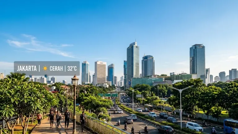 Cuaca Jakarta Hari Ini Cerah, Suhu Capai 34 Derajat