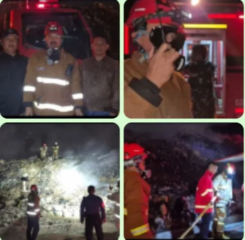 TPA Pasirbajing Terbakar, Area Sekitar 4 Hektare Berhasil Ditangani Damkar dan TNI