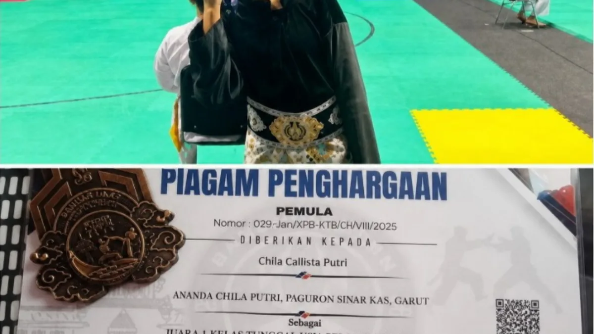 Anak Anggota Kodim 0611/Garut Serda Dwi Ari P Raih Juara 1 Bandung Open Tournament Tingkat Nasional