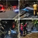 DAMKAR Garut Gerak Cepat, Bantu Pemadaman Kebakaran Lahan Bambu Di Wado,Keselamatan Jiwa Lebih Utama