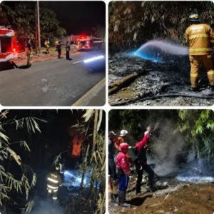 DAMKAR Garut Gerak Cepat, Bantu Pemadaman Kebakaran Lahan Bambu Di Wado,Keselamatan Jiwa Lebih Utama