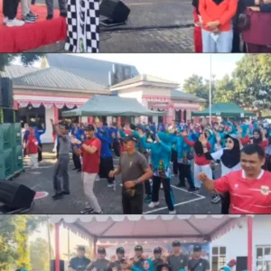 Memeriahkan HUT RI ke-81, Babinsa Hadiri Jalan Santai dan Senam Bersama di Kecamatan Barombong