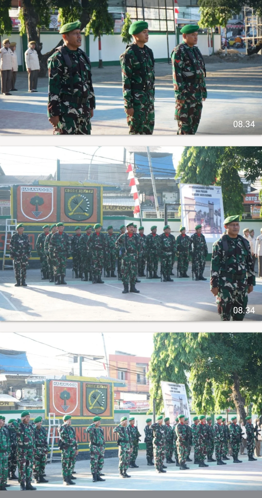 Kobarkan Semangat Patriotik, Kasdim 1409/Gowa Pimpin Upacara Pengibaran Bendera