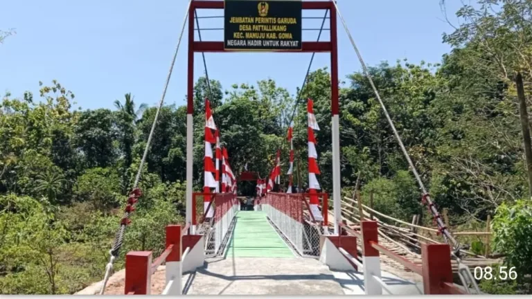 Wujudkan Program Presiden Prabowo, Jembatan Garuda Je’ne’ Lata Resmi Beroperasi di Desa Pattallikang Kabupaten Gowa