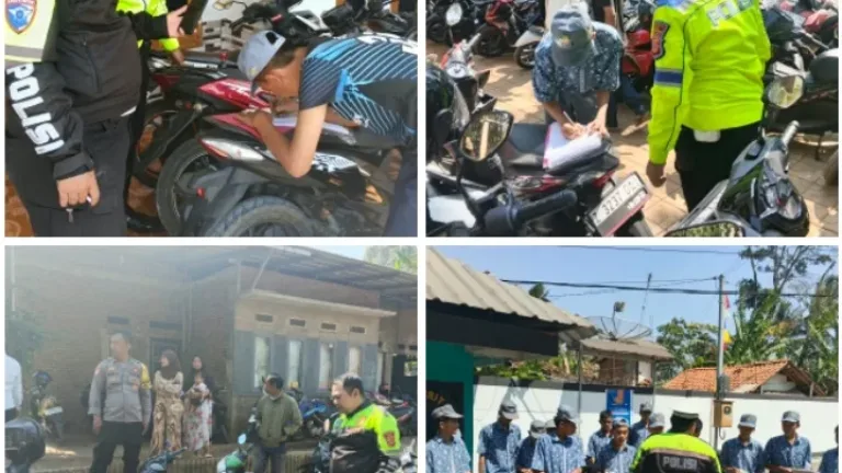Polsek Malangbong Tertibkan 20 Knalpot Brong di SMKN 7 Garut