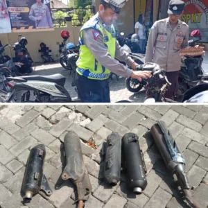 Polsek Karangpawitan Tertibkan Knalpot Brong, 5 Pelanggar Terjaring Razia