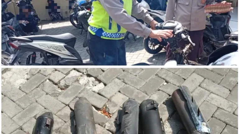 Polsek Karangpawitan Tertibkan Knalpot Brong, 5 Pelanggar Terjaring Razia