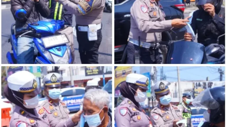 Polres Garut Hadir untuk Warga, 500 Masker Gratis Dibagikan Cegah ISPA