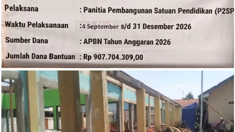 Pembangunan Program Rehabilitasi SDN 1 Keresek Berjalan Sesuai Program