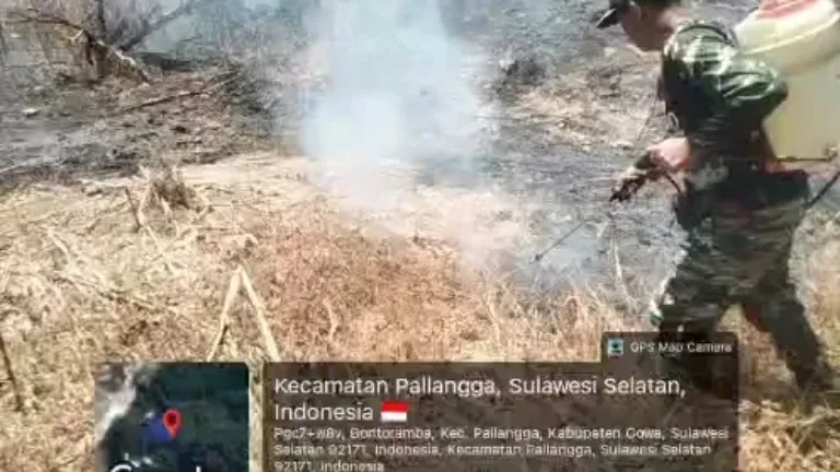 Gerak Cepat Tangani Karhutla, BabinsaKodim 1409/Gowa Selamatkan Lahan Warga Sokkolia