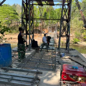 Jembatan Gantung Tahap V di Sungai Lambere Gowa Segera Rampung
