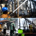Damkarmat Garut Gerak Cepat Tangani Kebakaran Rumah Panggung di Cikajang