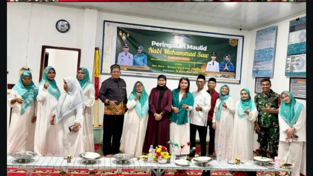 Ketua PMI Kecamatan Makassar Hj. Dwiana Hadiri Peringatan Maulid Nabi Muhammad SAW 1448 H di Bara-Baraya Utara