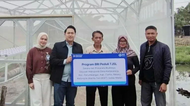 BRI Salurkan Fasilitas Hidroponik untuk Dorong Produktivitas KWT Sedap Malam Ciamis