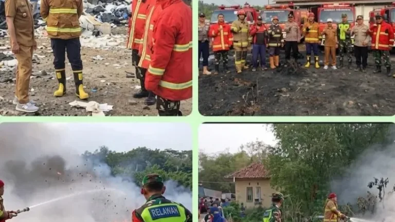 Kebakaran Pabrik di Cibatu Garut, Kadis,Koramil,Polsek Terjun Langsung Tangani Api