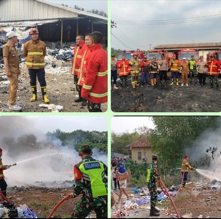 Kebakaran Pabrik di Cibatu Garut, Kadis,Koramil,Polsek Terjun Langsung Tangani Api : Berita Sindikasi